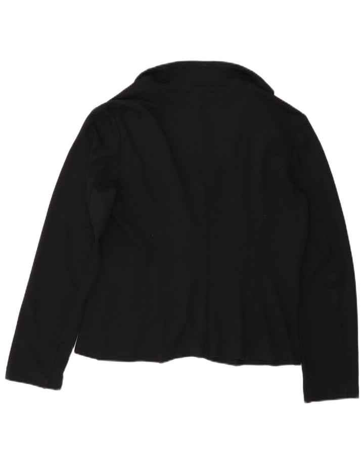 Giacca blazer da donna a 1 bottone BENETTON UK 16 grande viscosa nera