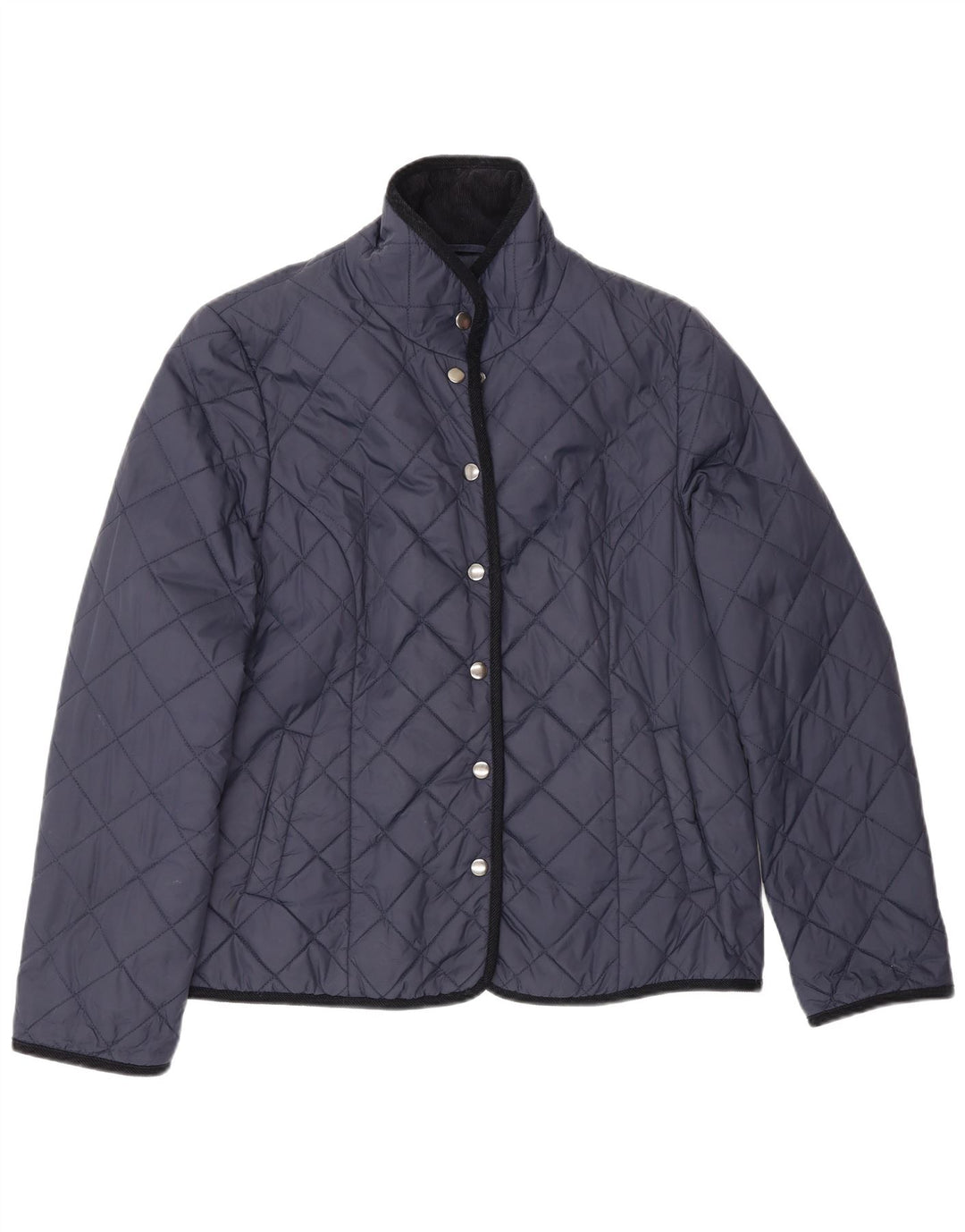 Giacca trapuntata da donna Jaeger UK 14 poliestere blu navy medio