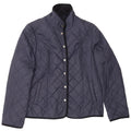 Giacca trapuntata da donna Jaeger UK 14 poliestere blu navy medio