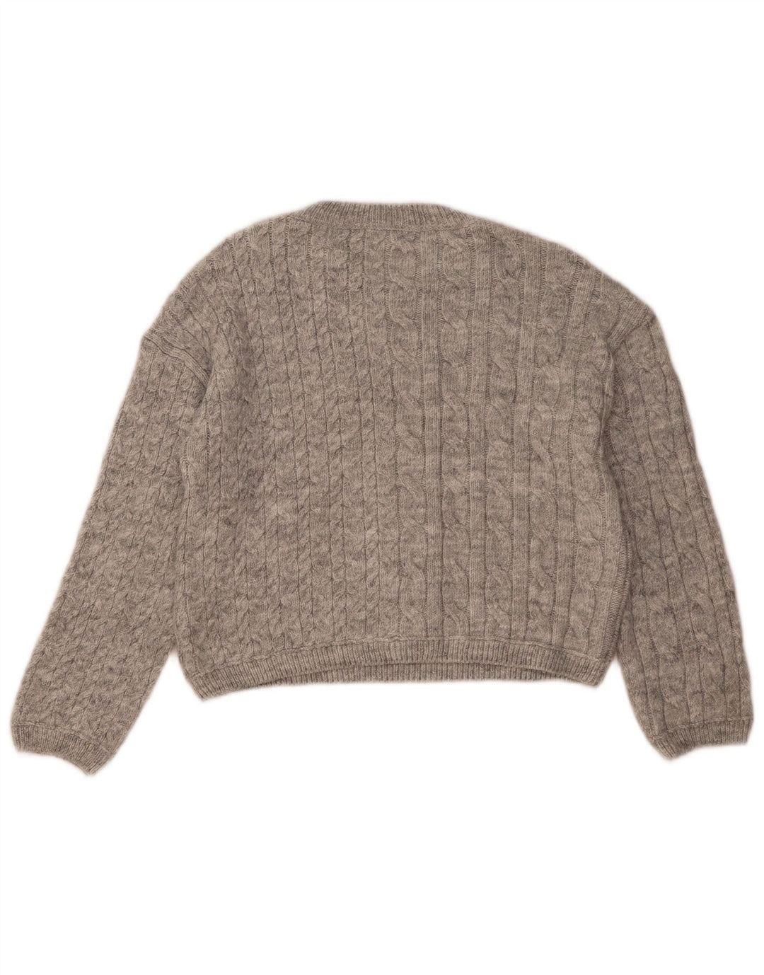 Maglione maglione girocollo corto da donna Marks & Spencer UK 10 piccolo grigio