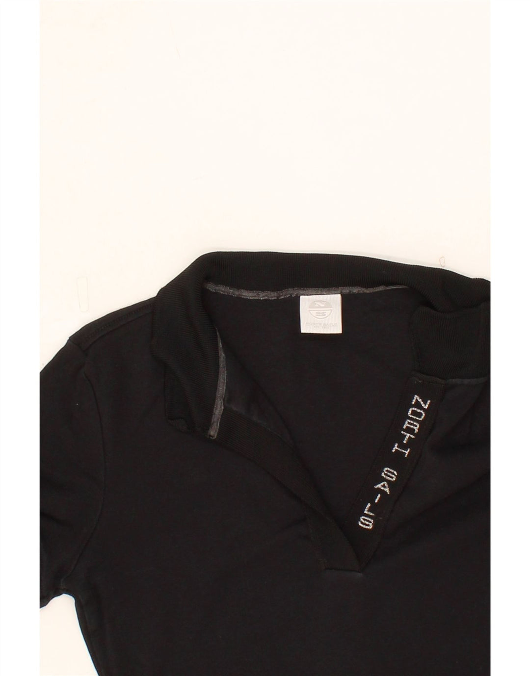 NORTH SAILS Womens Polo Shirt UK 12 Medium Black Cotton Vintage North Sails and Second-Hand North Sails from Messina Hembry 