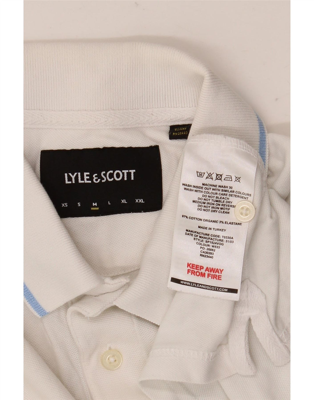 Polo da uomo Lyle & Scott in cotone bianco medio