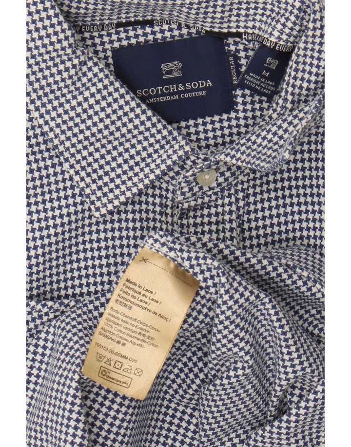 Camicia da uomo Scotch & Soda in cotone pied de poule blu medio