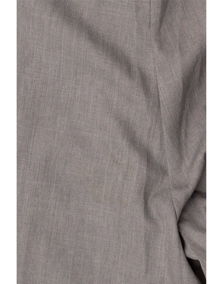 Pantaloni da abito dritti da uomo Marks & Spencer W42 L29 poliestere grigio