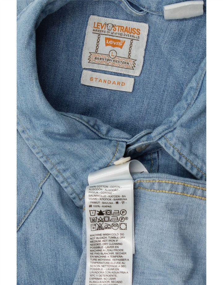 Camicia Levi's da uomo vestibilità standard in denim di grandi dimensioni in cotone blu