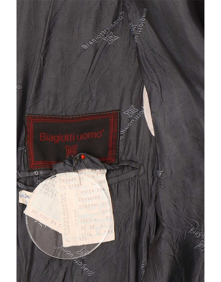 Giacca Blazer da Uomo a 2 Bottoni Biagiotti IT 50 Large in Lana Grigia