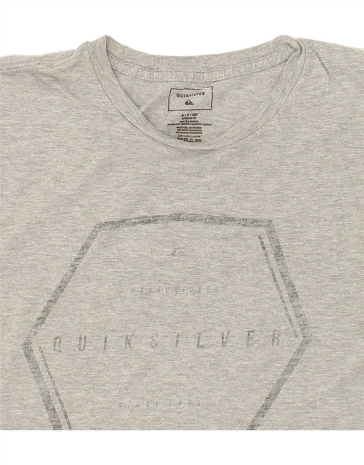QUIKSILVER Mens Regular Fit Graphic T-Shirt Top Small Grey Cotton Vintage Quiksilver and Second-Hand Quiksilver from Messina Hembry 
