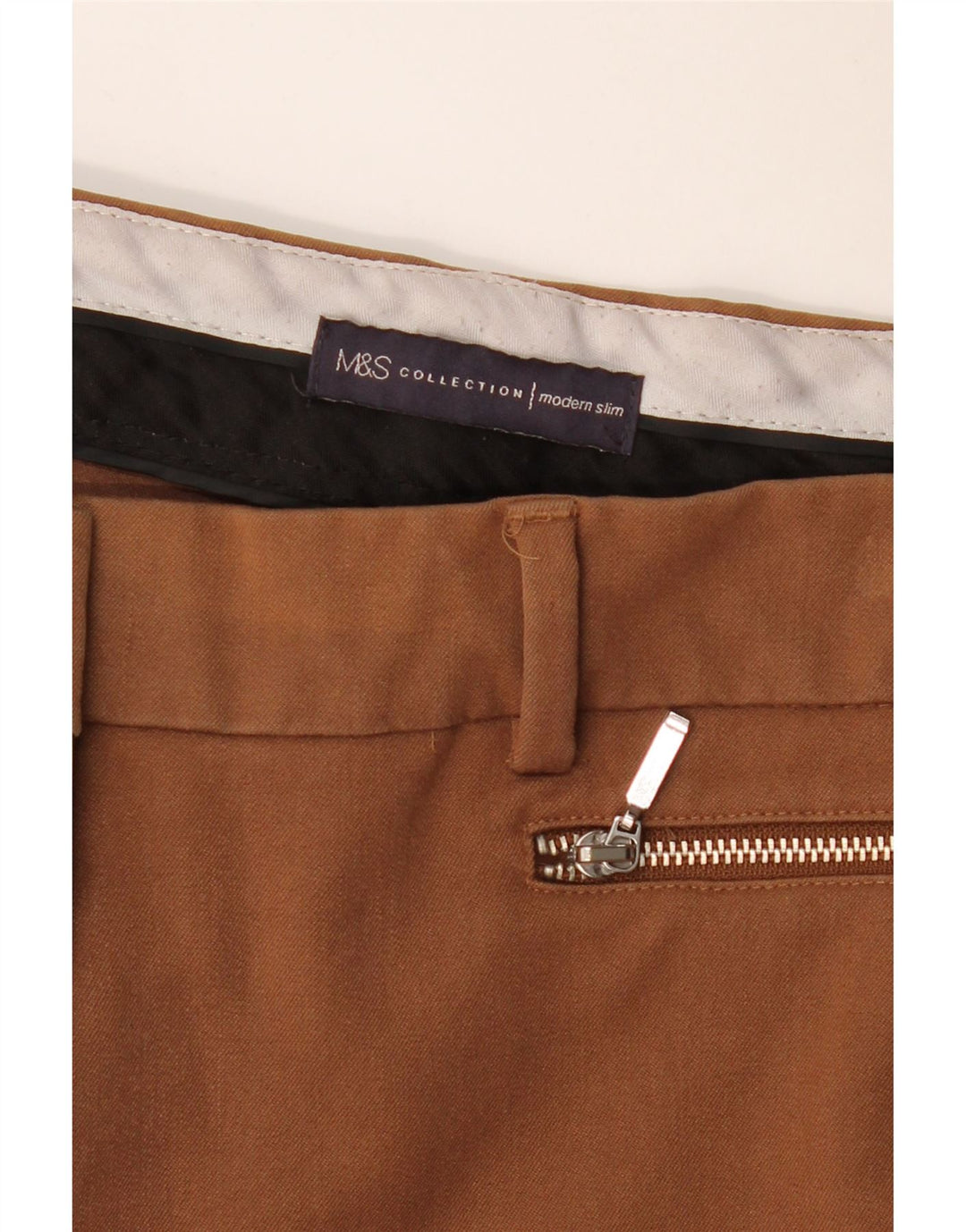 Pantaloni casual slim moderni da donna Marks & Spencer W32 L28 Marrone
