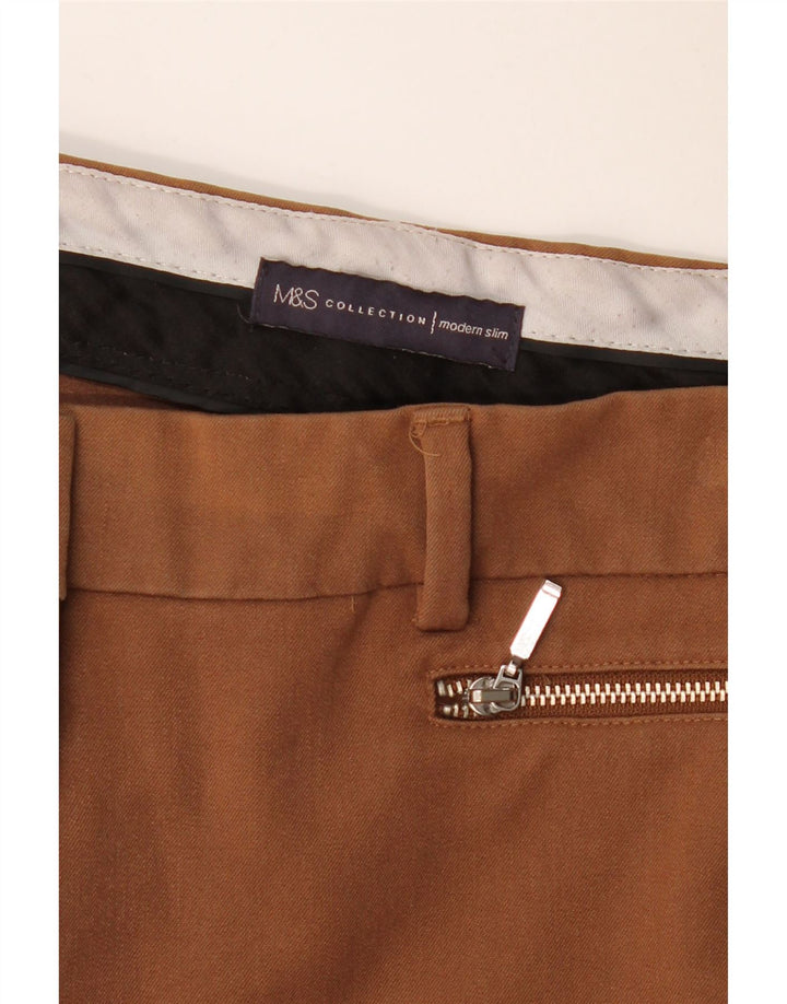 Pantaloni casual slim moderni da donna Marks & Spencer W32 L28 Marrone