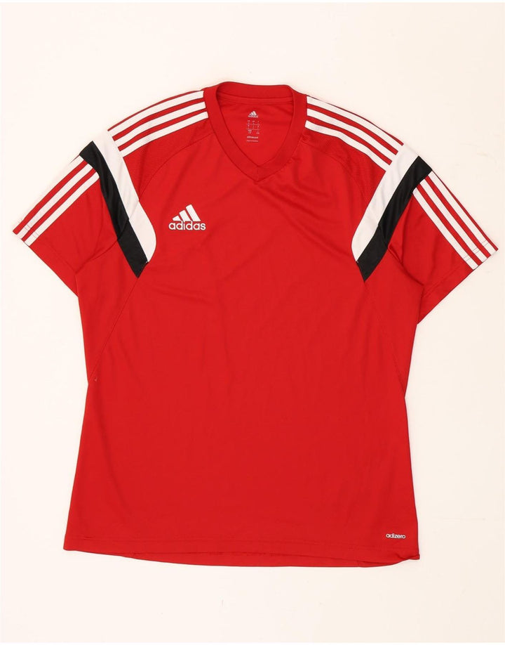 T-shirt Adidas Climacool da uomo, grande, in poliestere color block rosso