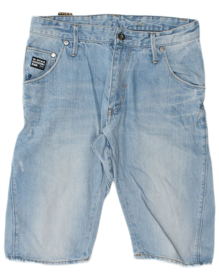 Pantaloncini di jeans da uomo G-Star W31 cotone blu medio