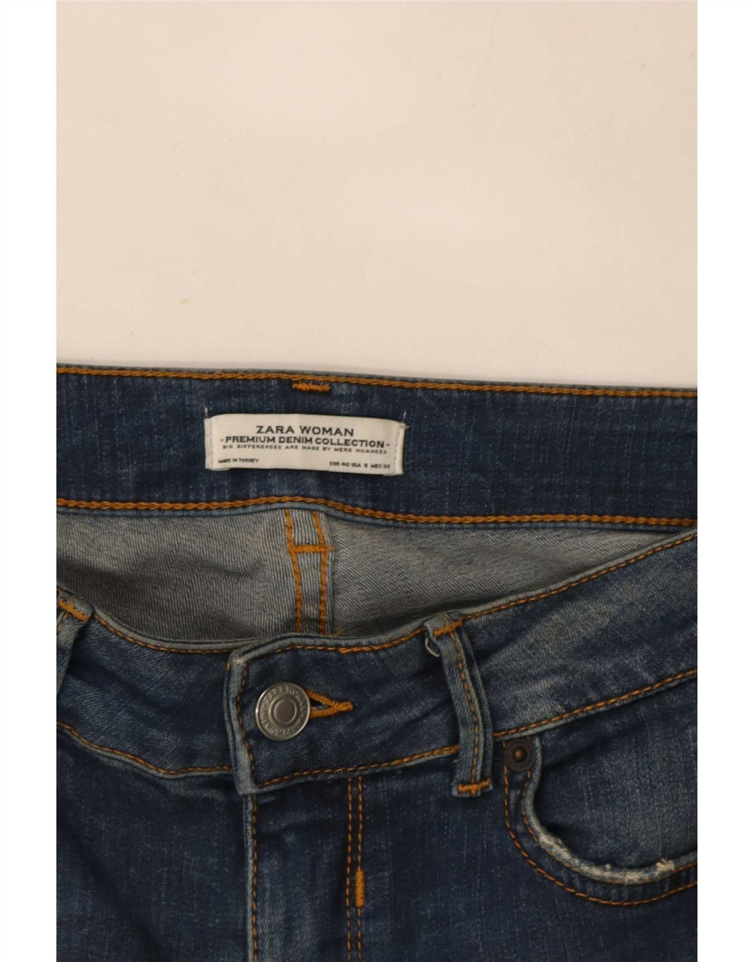 Jeans skinny effetto invecchiato Zara da donna EU 40 medio W30 L27 blu