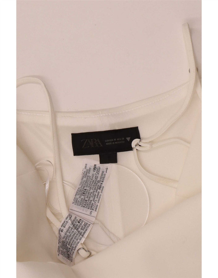 Canotta da donna Zara UK 12 Poliestere color block bianco medio