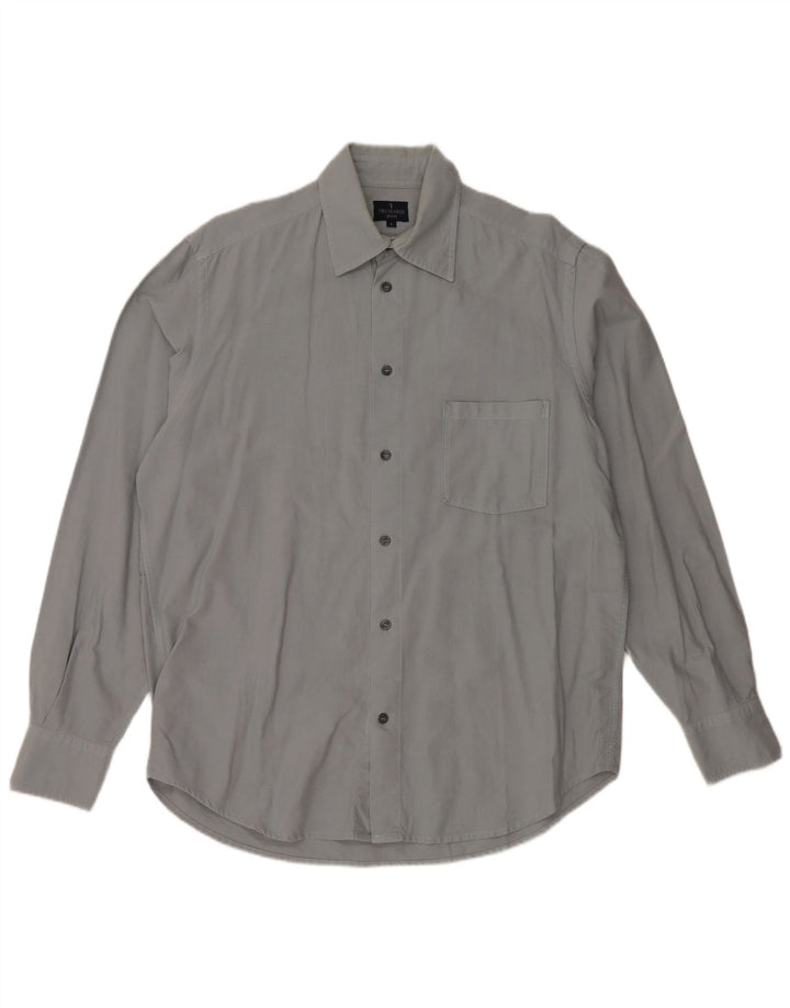 TRUSSARDI JEANS Camicia Uomo Large in Cotone Grigio