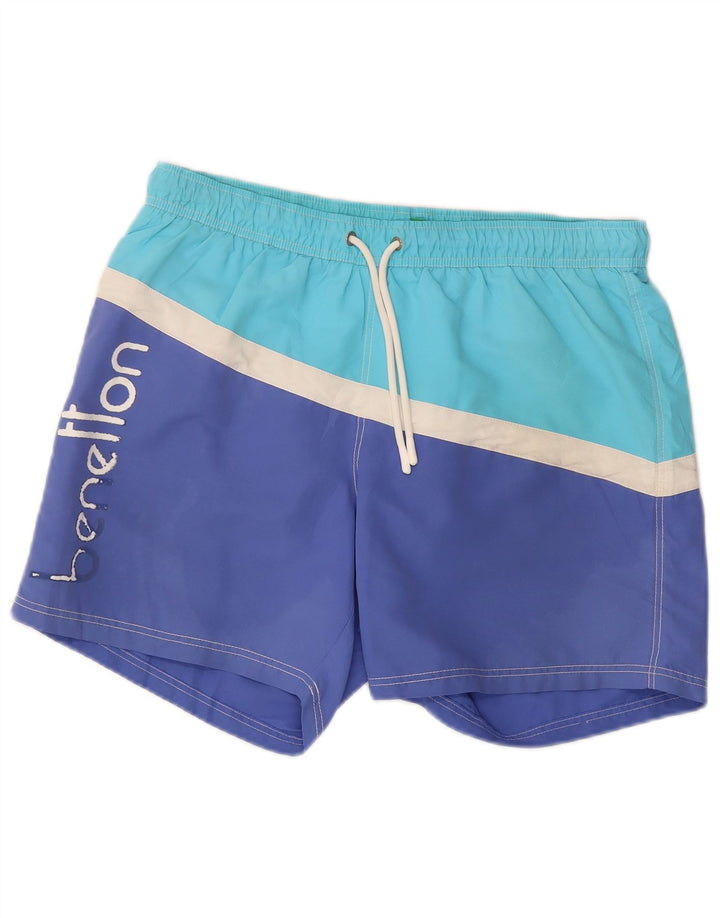 Pantaloncini da bagno grafici da uomo Benetton grandi color blu