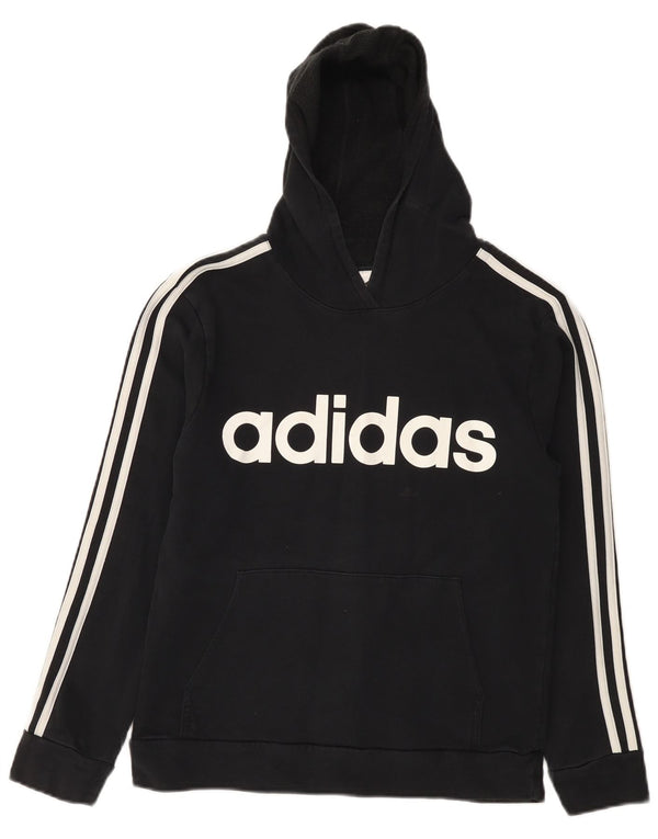 Felpa con cappuccio grafica da donna Adidas UK 10 piccola in cotone nero