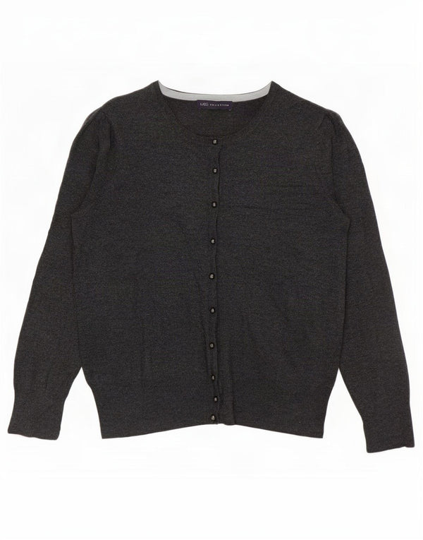 Maglione cardigan da donna Marks & Spencer UK 12 Viscosa grigio medio