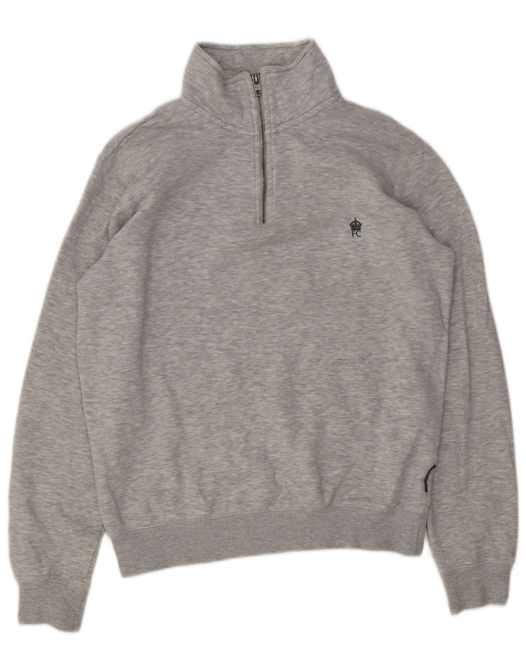 FRENCH CONNECTION Felpa da uomo con collo con zip, maglione piccolo grigio screziato