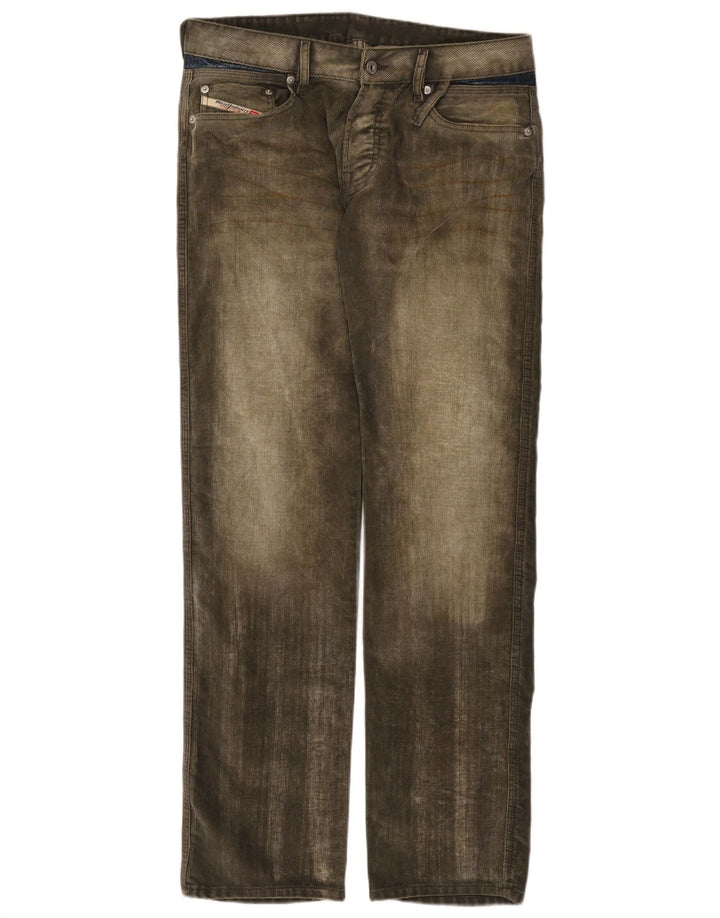 Jeans dritti da donna Diesel W32 L32 poliestere kaki