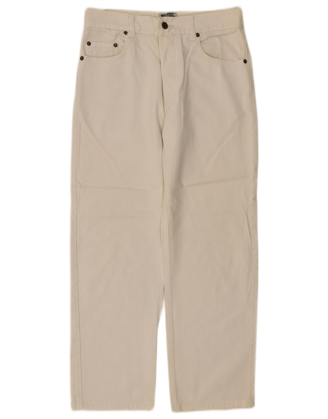 Jeans dritti da donna uniformi W28 L26 bianchi
