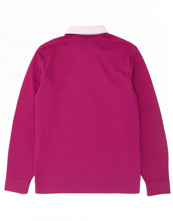 Polo da rugby da uomo a maniche lunghe Massimo Dutti piccolo color block marrone