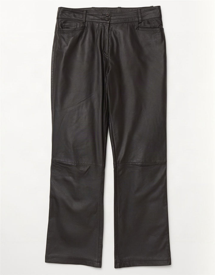 Pantaloni dritti in pelle da donna K.K.Berlin EU 40 Medium W32 L29 Nero
