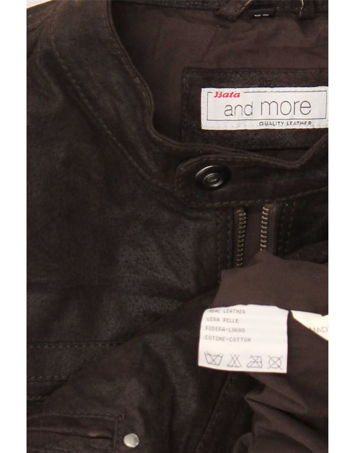 Giacca da motociclista in pelle da uomo Bata and More IT 52 XL Marrone