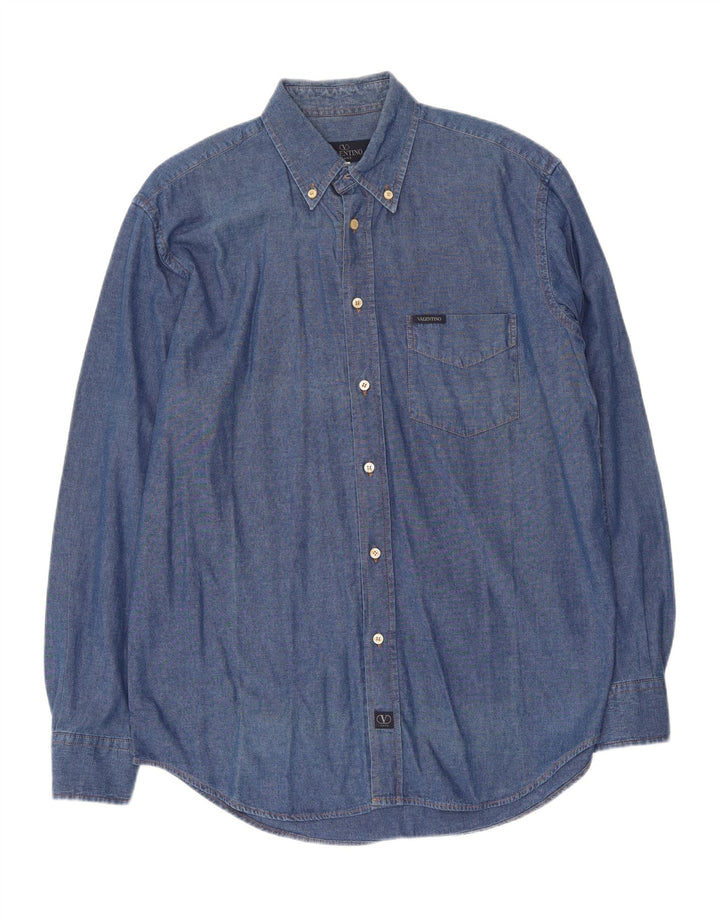 Camicia Uomo Valentino Large Blu In Cotone