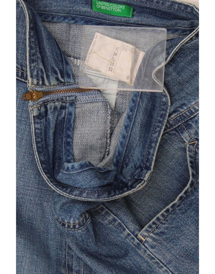 Gonna Benetton Donna Denim IT 42 Media W32 Blu Cotone