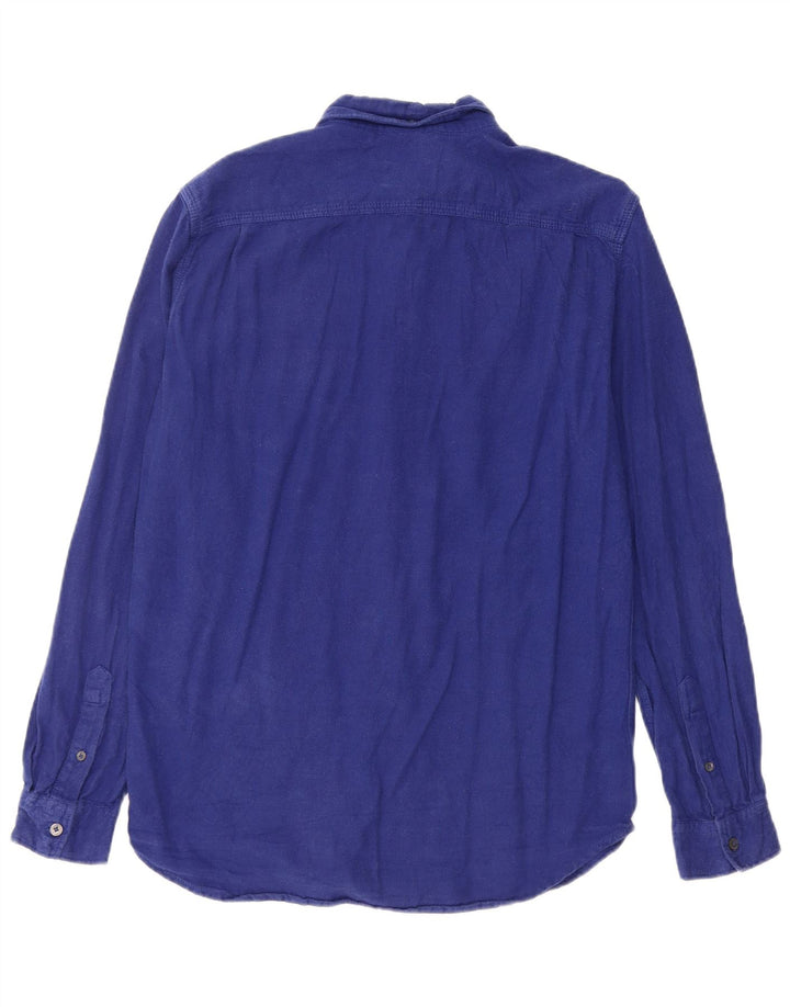 Camicia da uomo in flanella vestibilità regolare French Connection in cotone blu medio