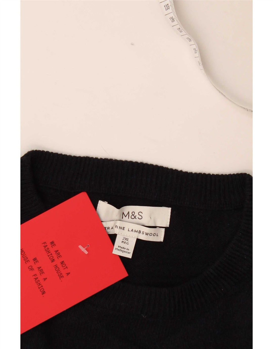 Maglione maglione girocollo da uomo Marks & Spencer 2XL blu navy in lana d'agnello