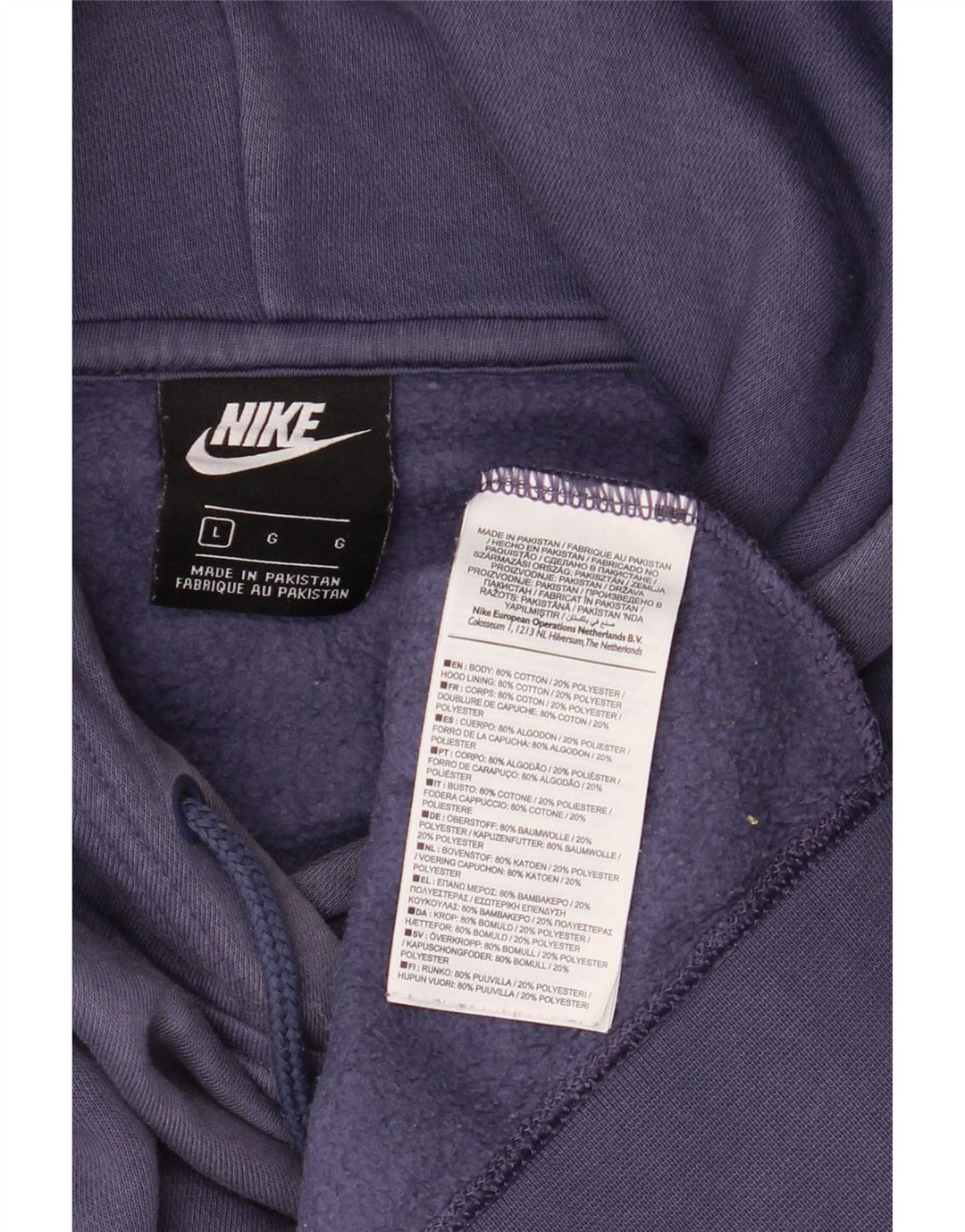 Felpa con cappuccio da uomo Nike Large in cotone blu navy