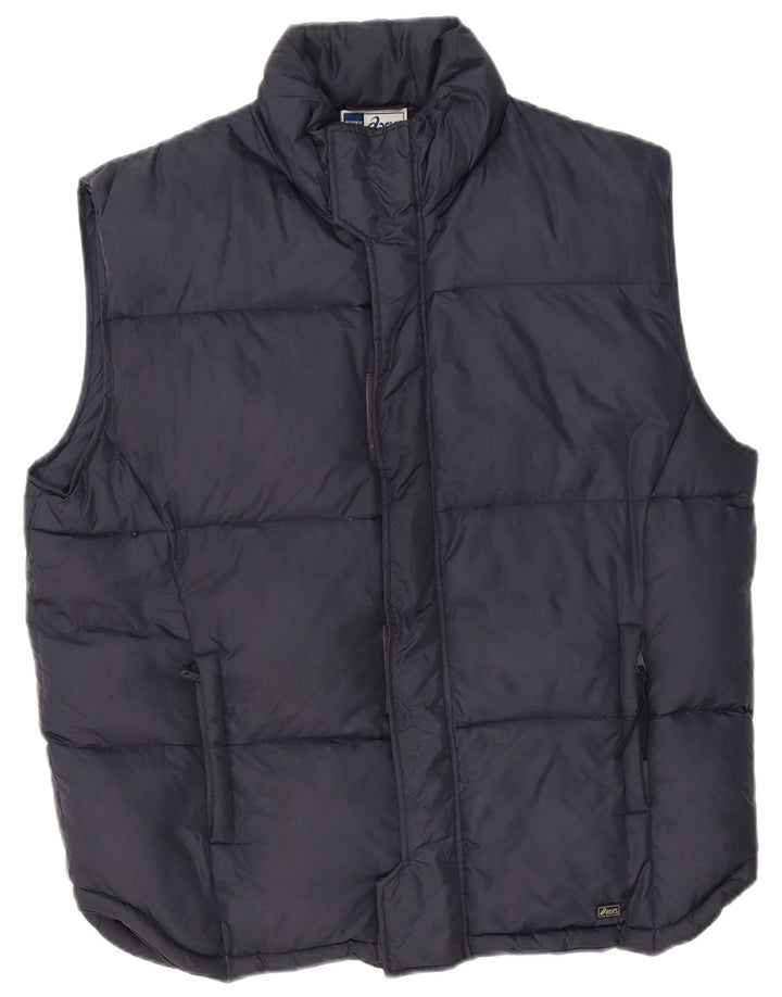 Gilet imbottito da uomo Asics UK 40 grande in nylon blu navy