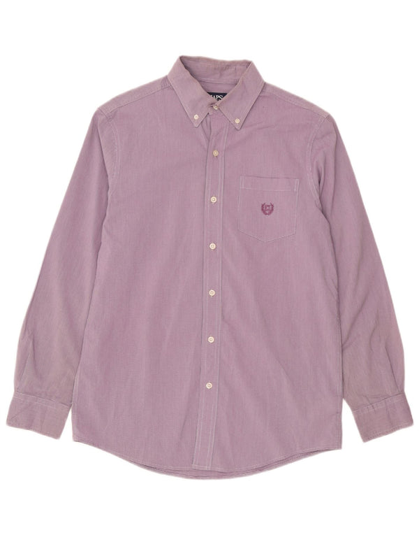 Camicia oversize da uomo Chaps UK 10 piccolo cotone pied de poule viola