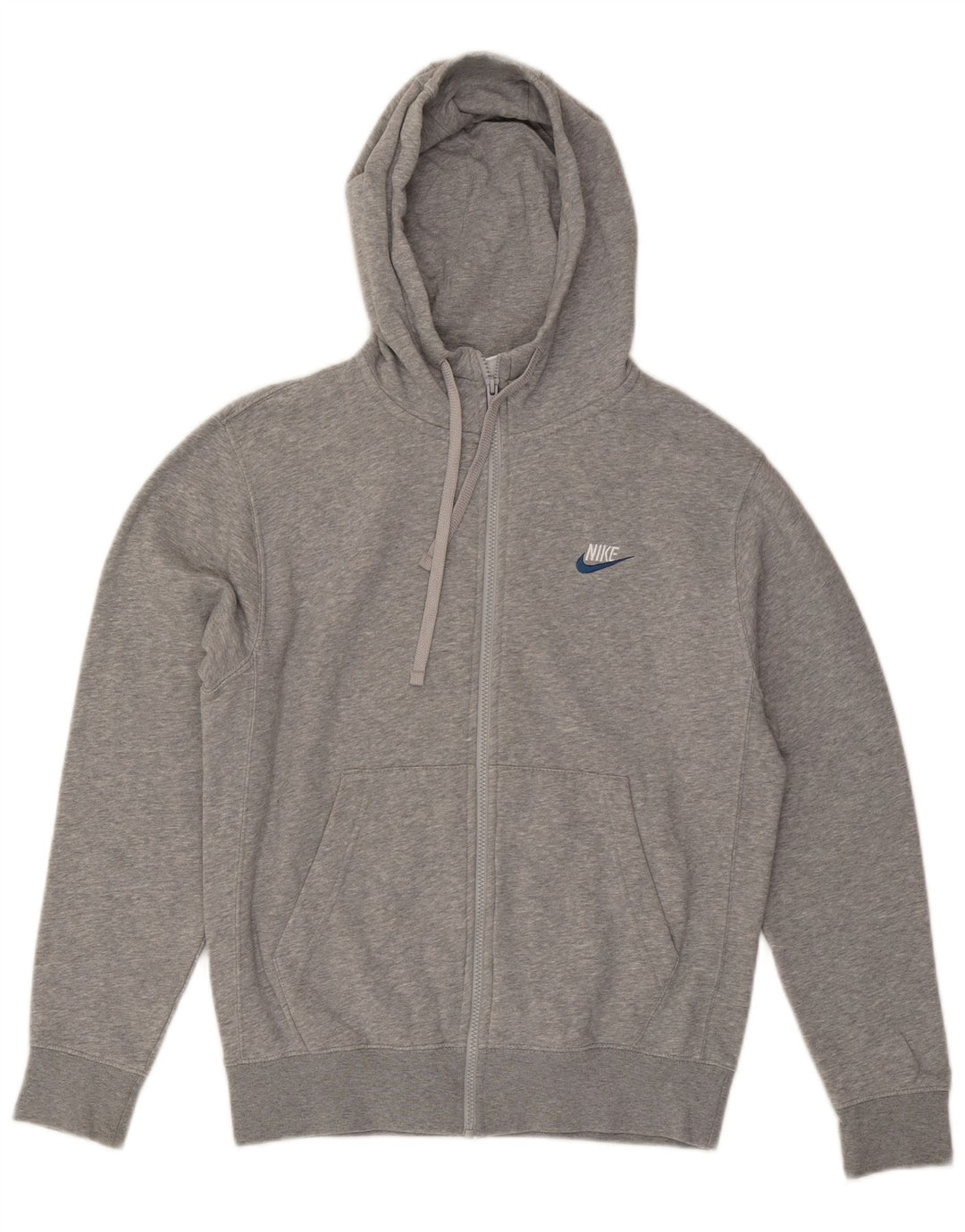 Maglione con cappuccio e zip da uomo NIKE piccolo in cotone chiazzato grigio