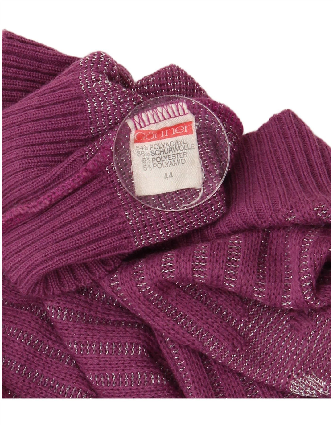 Maglione vintage da donna con scollo a V IT 44 Acrilico viola medio