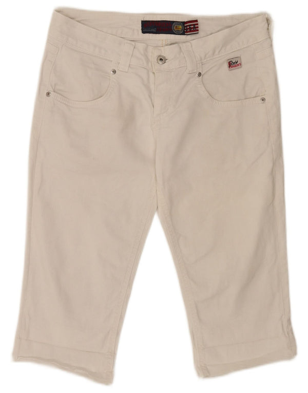 Pantaloncini di jeans da donna Roy Rogers IT 44 Medium W30 Cotone bianco
