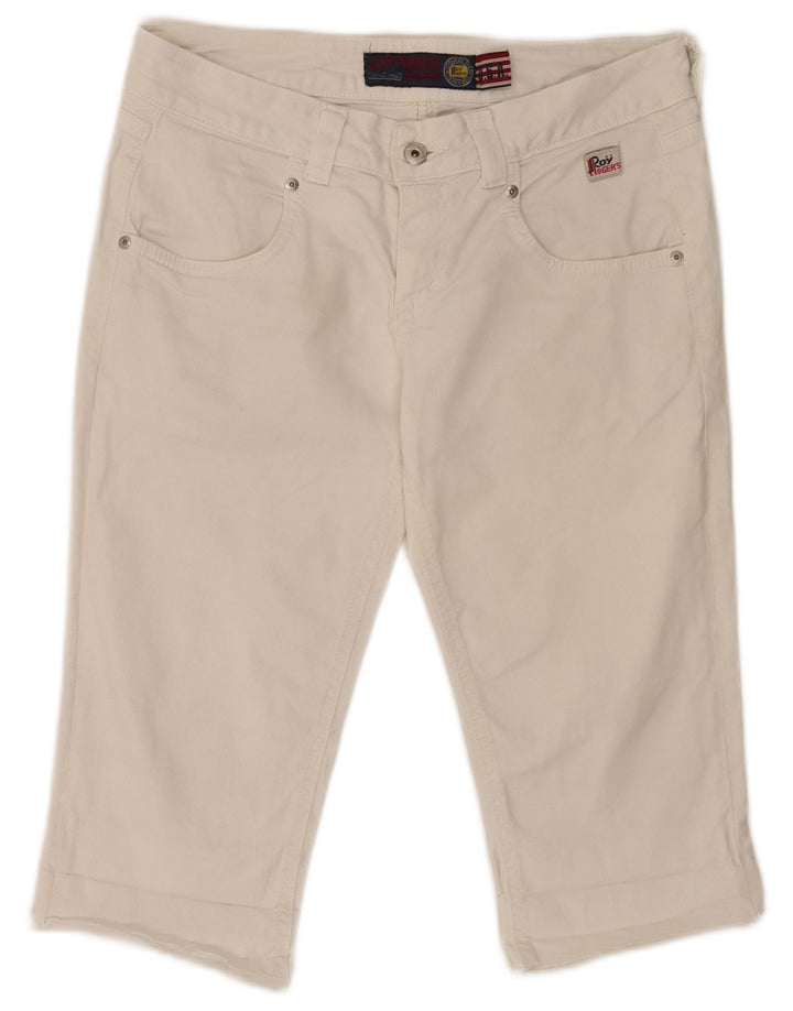 Pantaloncini di jeans da donna Roy Rogers IT 44 Medium W30 Cotone bianco