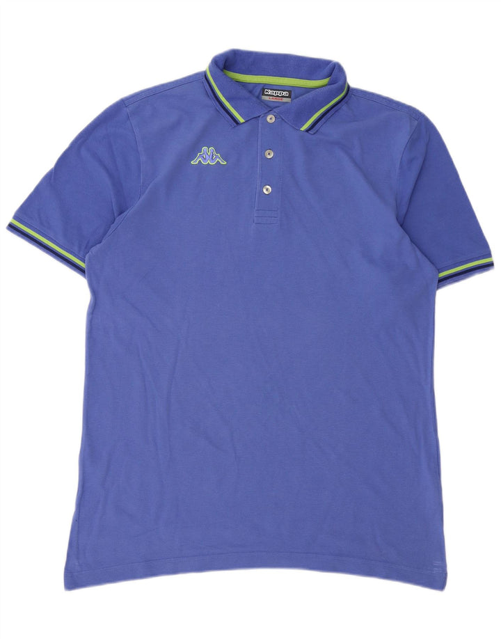 Polo Kappa Uomo Large Blu In Cotone