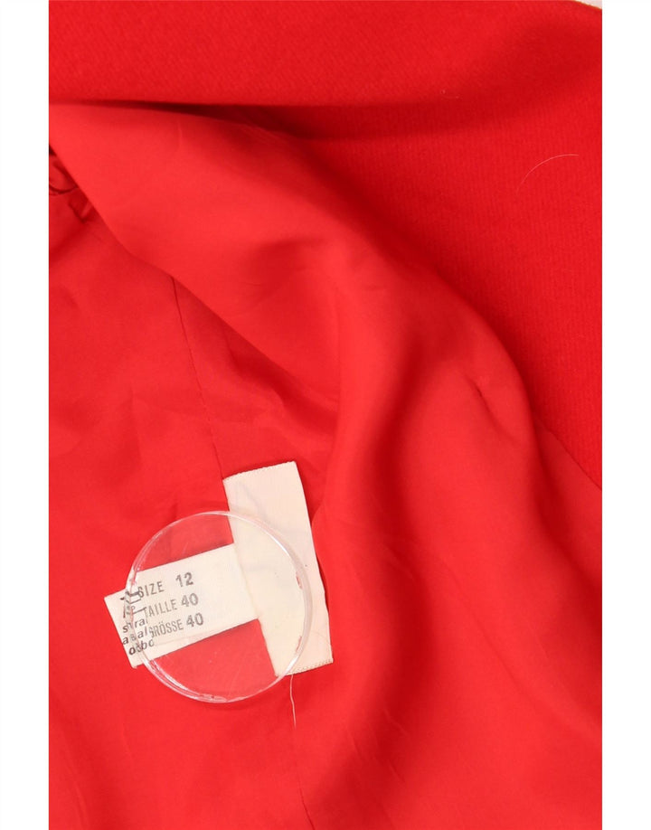 Giacca blazer doppiopetto vintage da donna UK 12 rossa media