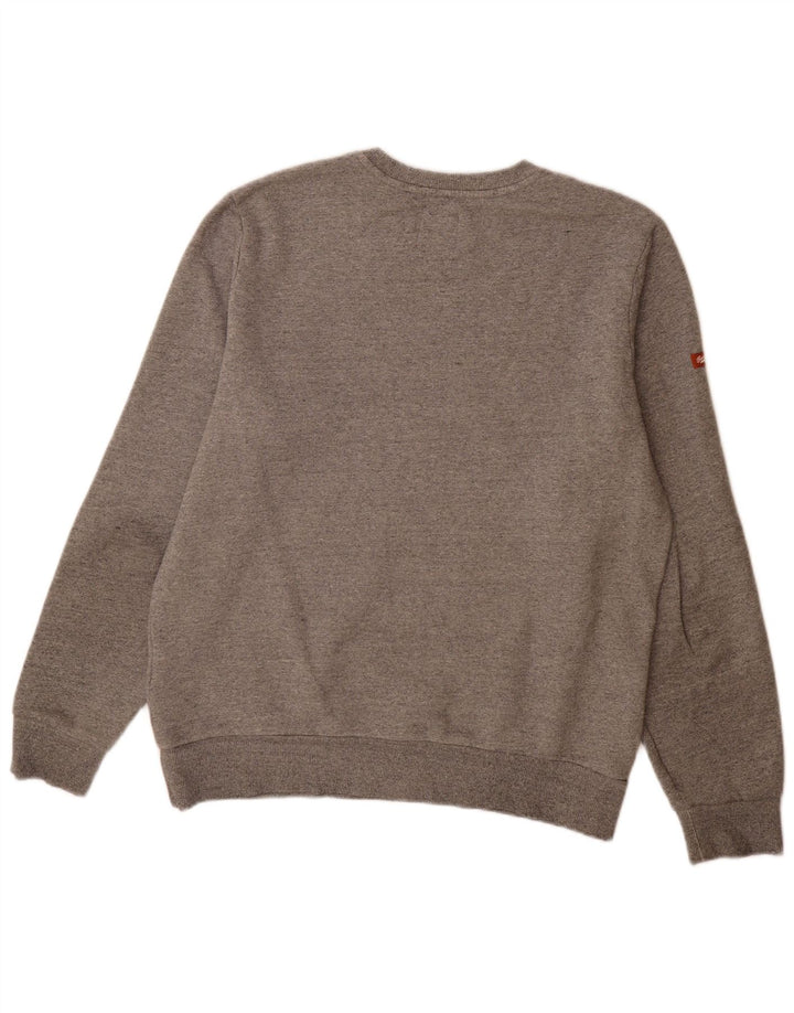 Felpa grafica da uomo Superdry Maglione grande cotone chiazzato grigio
