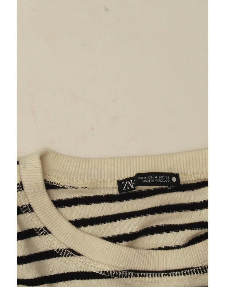 Top Zara da donna a maniche lunghe UK 14 medio a righe nere