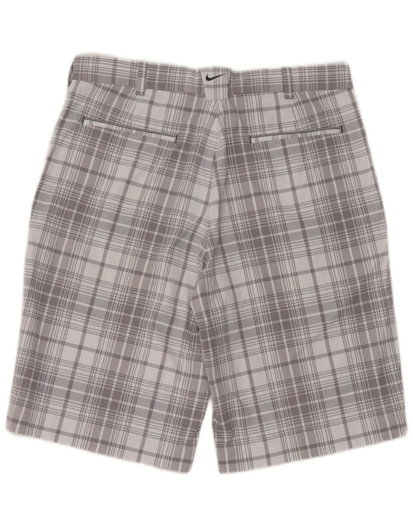 Pantaloncini chino Nike Dri Fit da uomo W32 in poliestere a quadri grigio medio