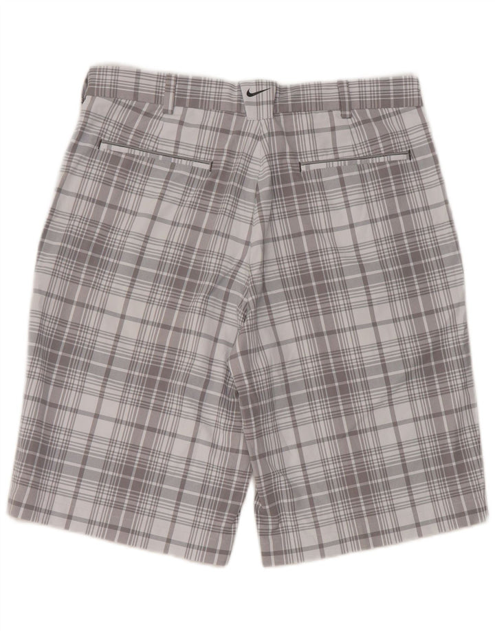 Pantaloncini chino Nike Dri Fit da uomo W32 in poliestere a quadri grigio medio