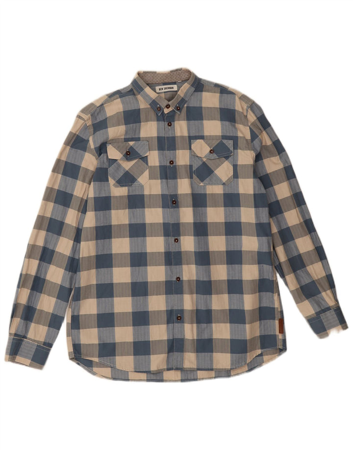 Camicia da ragazzo Ben Sherman 14-15 anni in cotone a quadri blu
