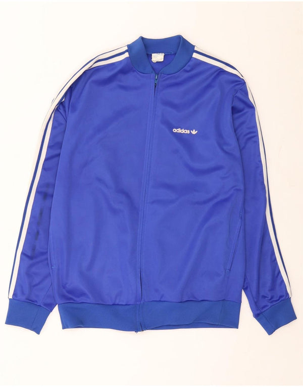 Giacca da ginnastica da uomo Adidas grande in poliestere blu