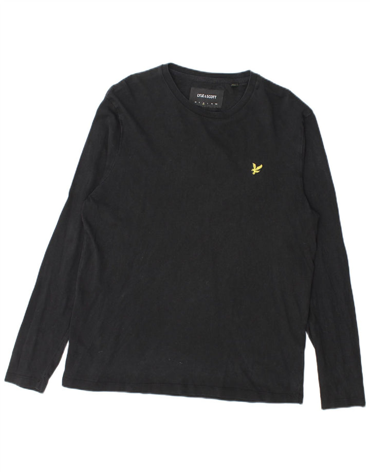 Lyle & Scott Top da uomo a maniche lunghe in cotone nero medio