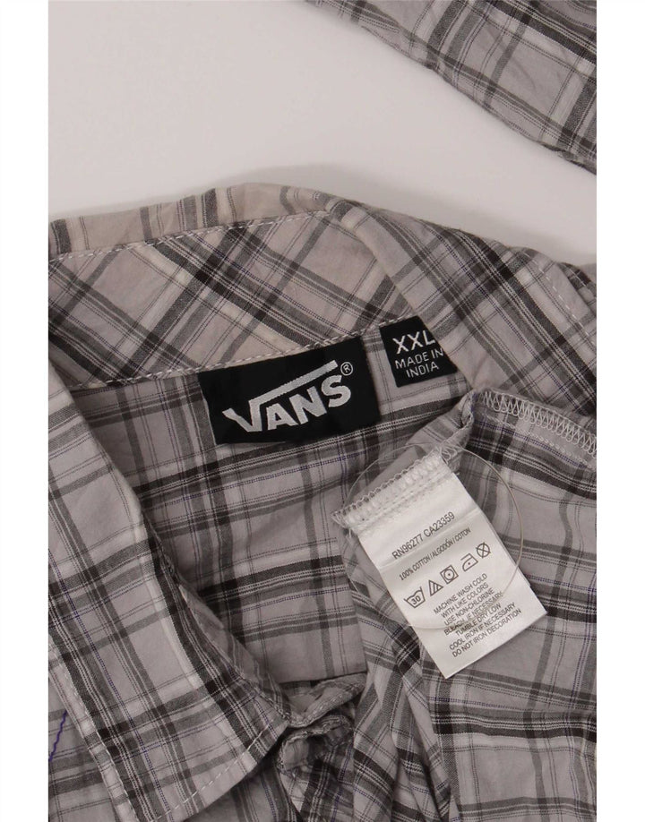 Camicia da uomo Vans 2XL in cotone a quadri grigi