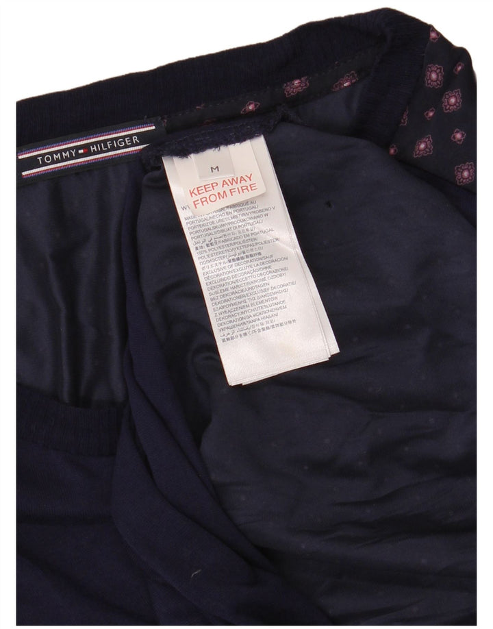 Tommy Hilfiger Top da donna a maniche lunghe UK 12 Medio Blu Navy geometrico
