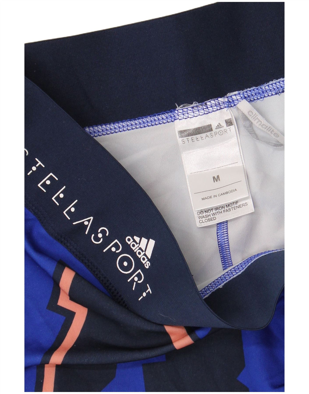 Leggings grafici ADIDAS da donna Climalite UK 14 Poliestere blu medio